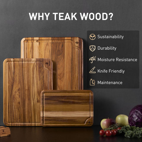 Socisen 13 inch teak board for versatile chopping and serving