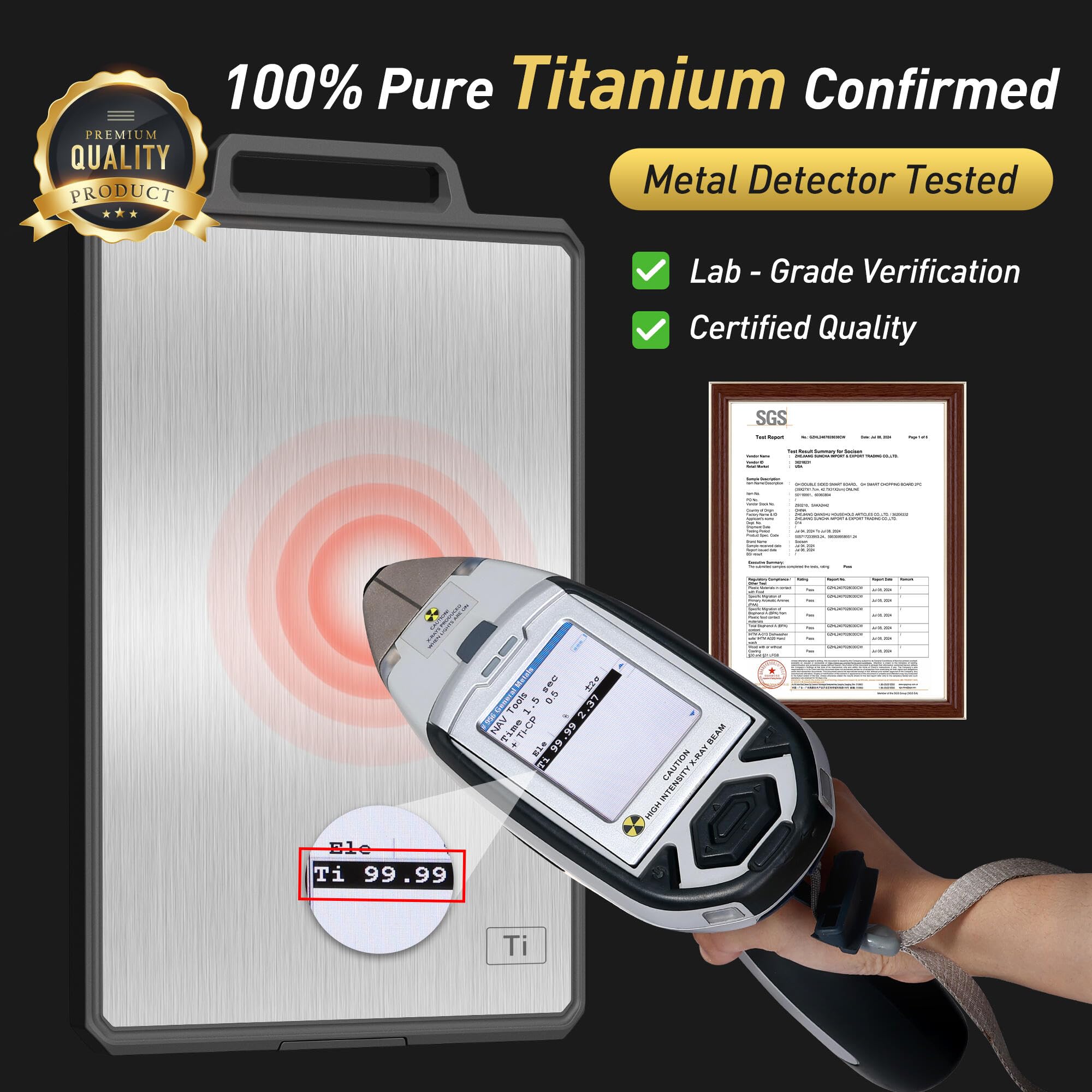 Socisen titanium cutting board vegetable chopping surface for versatile prep.