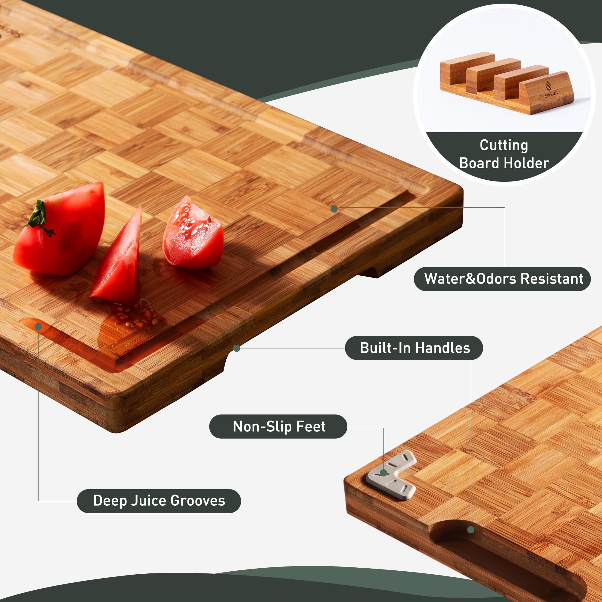 Socisen ultra-smooth, flat surface minimizes burrs and blade dulling.