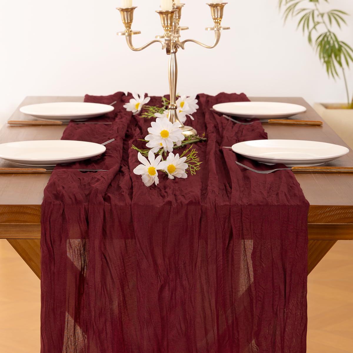 Socomi 10ft cheesecloth table runner ideal for holiday celebrations