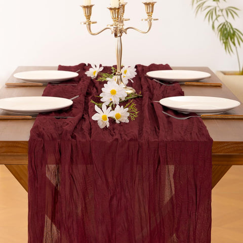 Socomi 10ft cheesecloth table runner ideal for holiday celebrations