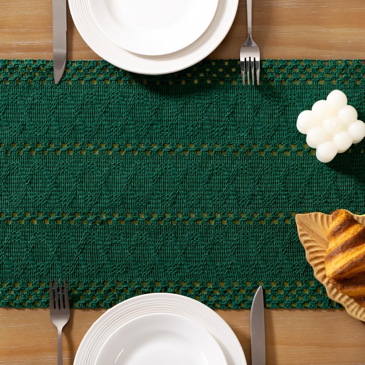Socomi coffee table centerpiece enhances living room decor with earthy texture.