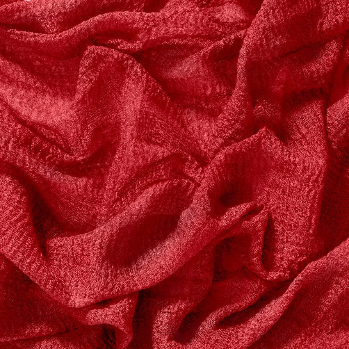 Socomi red cheesecloth table runner showing rustic texture