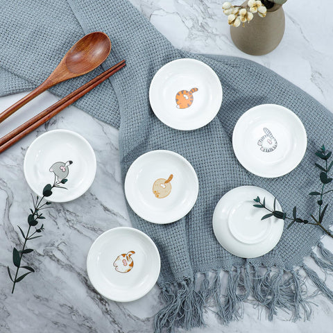 Socosy cat butt ceramic bowls microwave-safe for quick meals