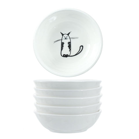 SOCOSY cat ceramic dipping bowls closeup highlighting playful design