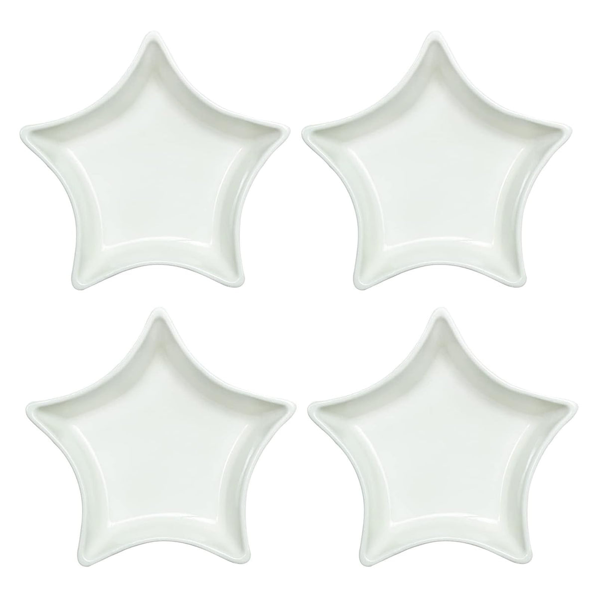 SOCOSY star-shaped ceramic dip bowls set of four for sauces and sushi dips.