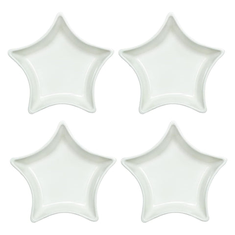 SOCOSY star-shaped ceramic dip bowls set of four for sauces and sushi dips.