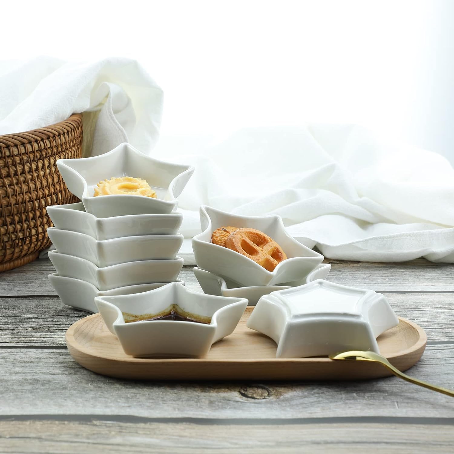 SOCOSY wasabi dipping bowl features compact 3-inch size for individual portions.