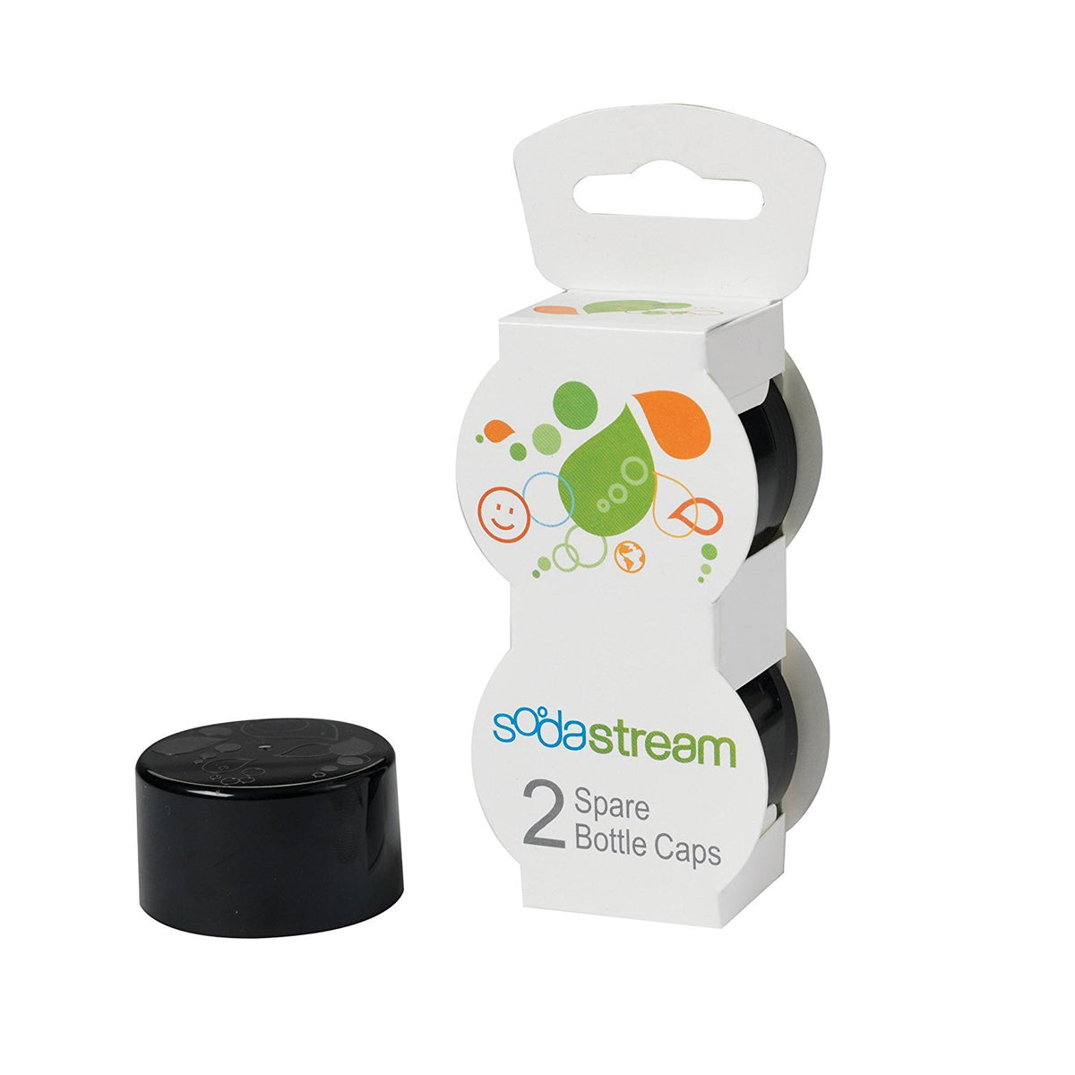 SodaStream bottle caps black 2-pack: hermetically sealed to preserve fizz longer