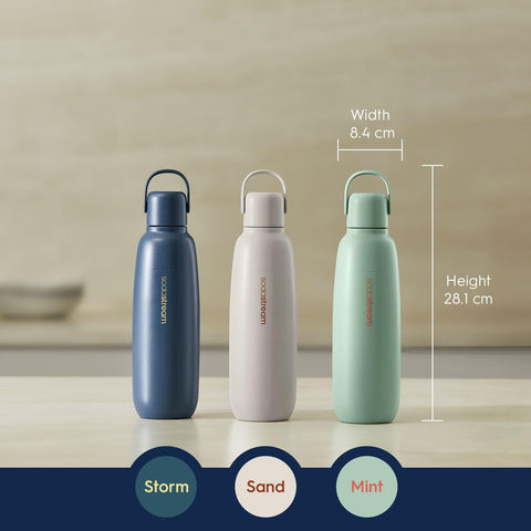 SodaStream Fizz & Go Sand bottle on desk ideal for office hydration