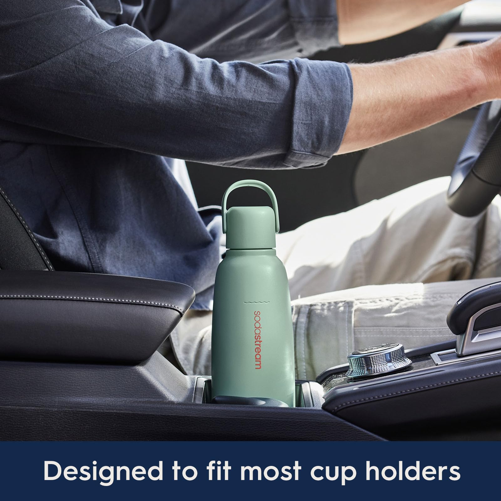 SodaStream Fizz & Go Sand bottle stainless steel detail shows durability