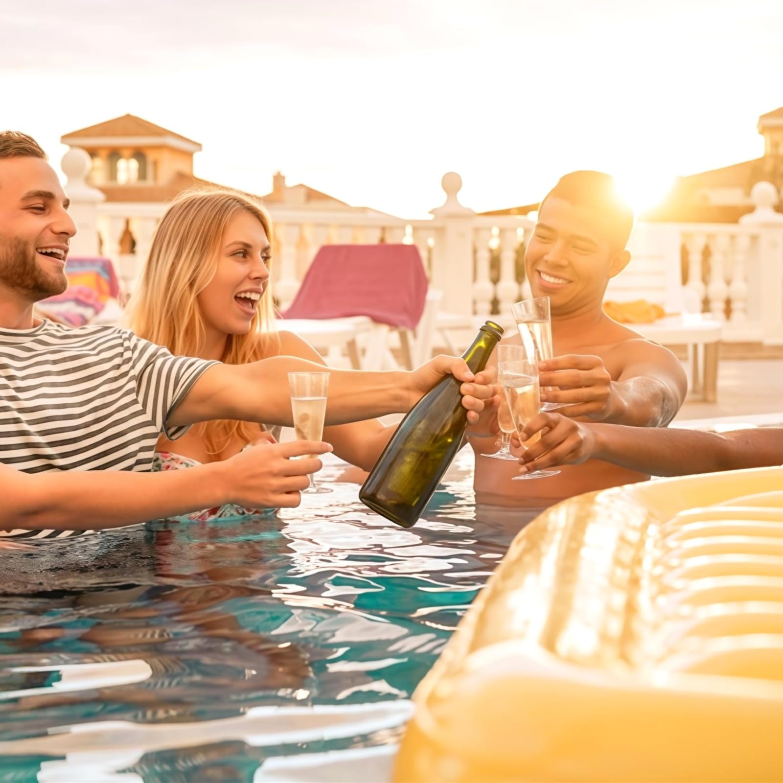 Soelomu easy-assemble flutes speed service at large parties.