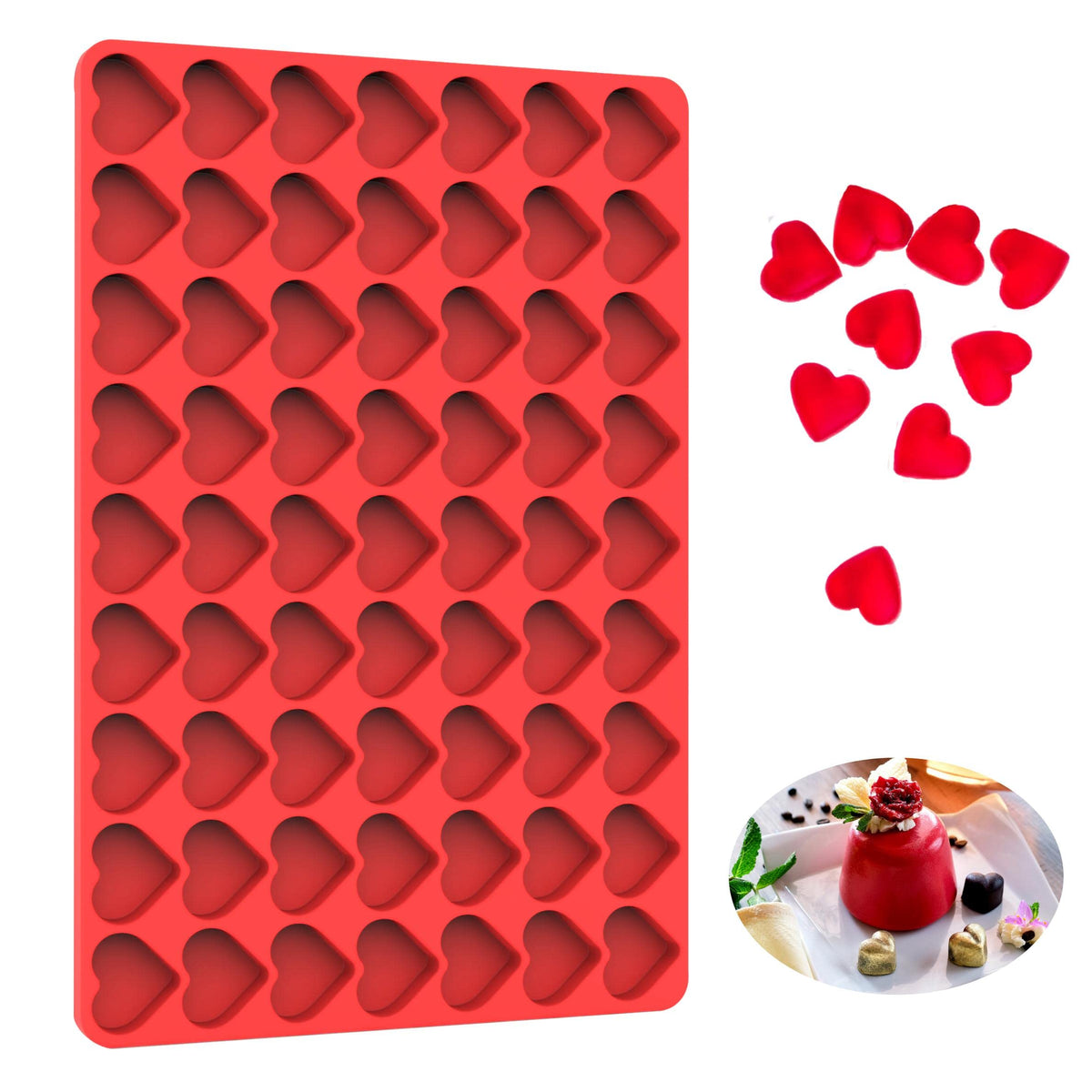 sofliym Heart silicone mold for candy and gummies with non-stick release