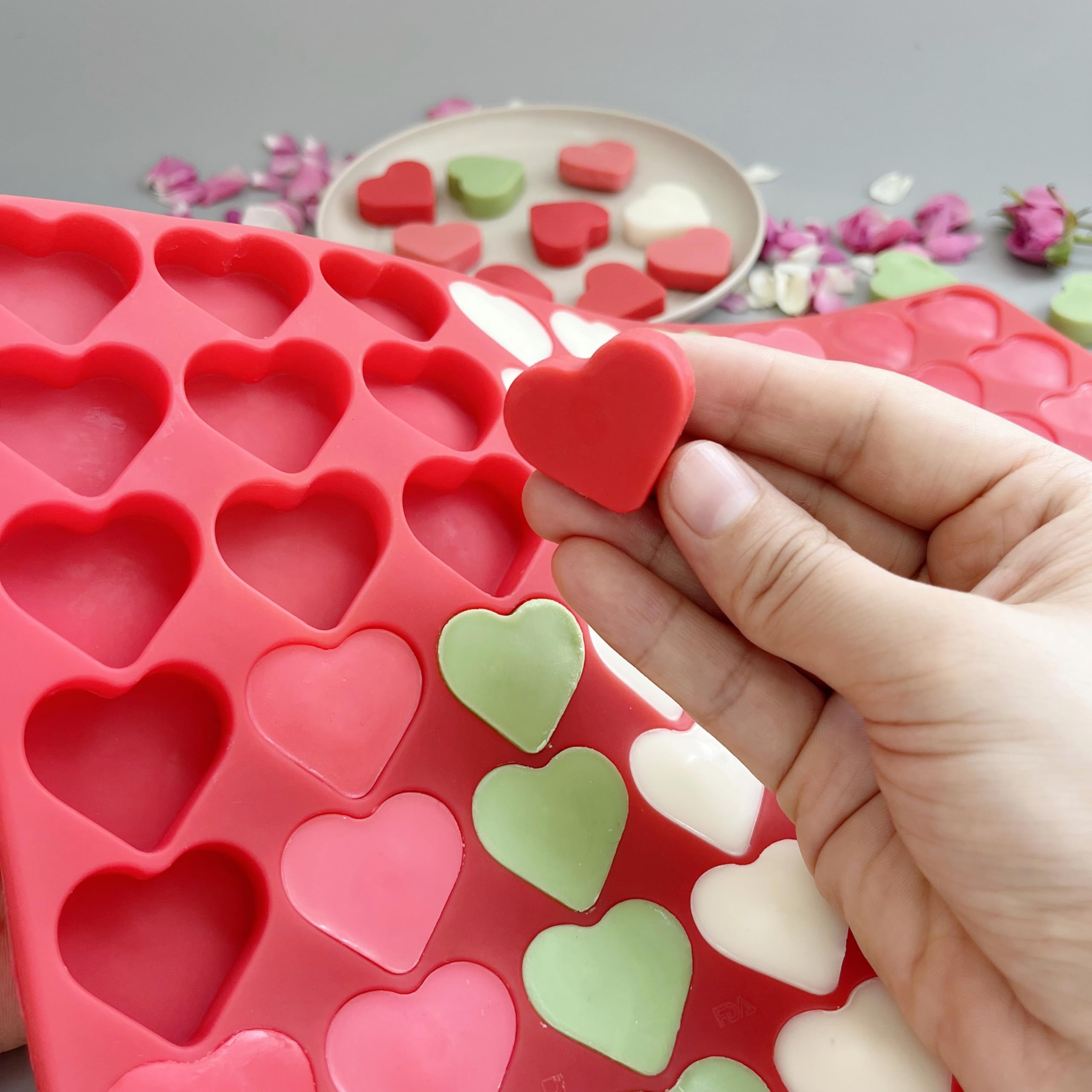 sofliym Heart mold for chocolate, durable and flexible release