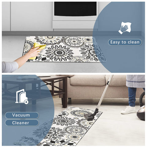 Sofort kitchen mat 2-piece-set offers coordinated comfort for kitchen and laundry.
