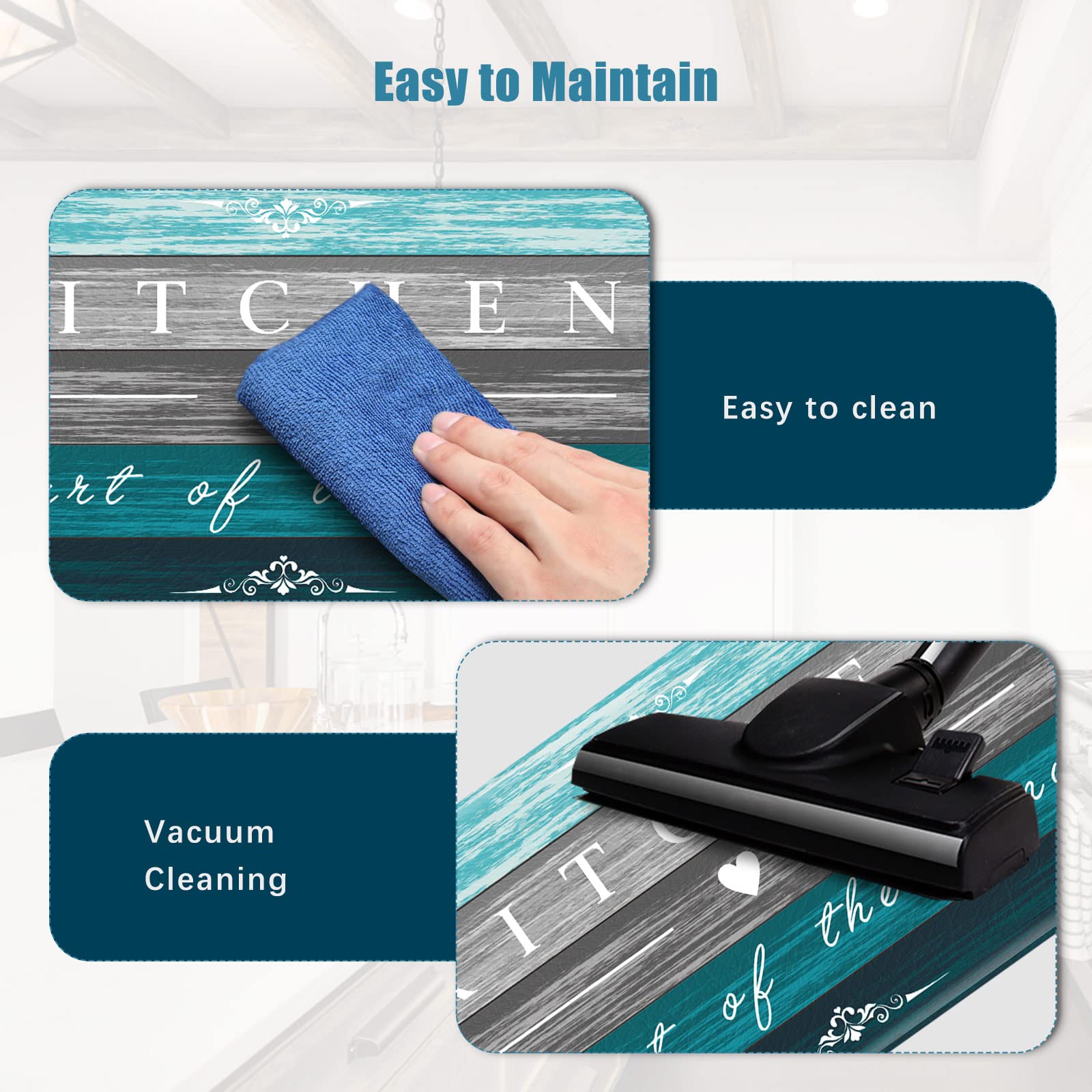 Sofort mat placed in front of sink for standing comfort
