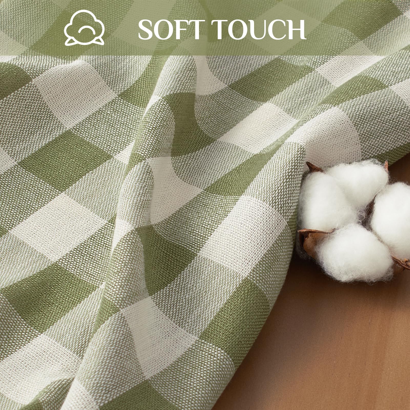 Softalker buffalo plaid table cover remains durable and stylish for everyday dining.