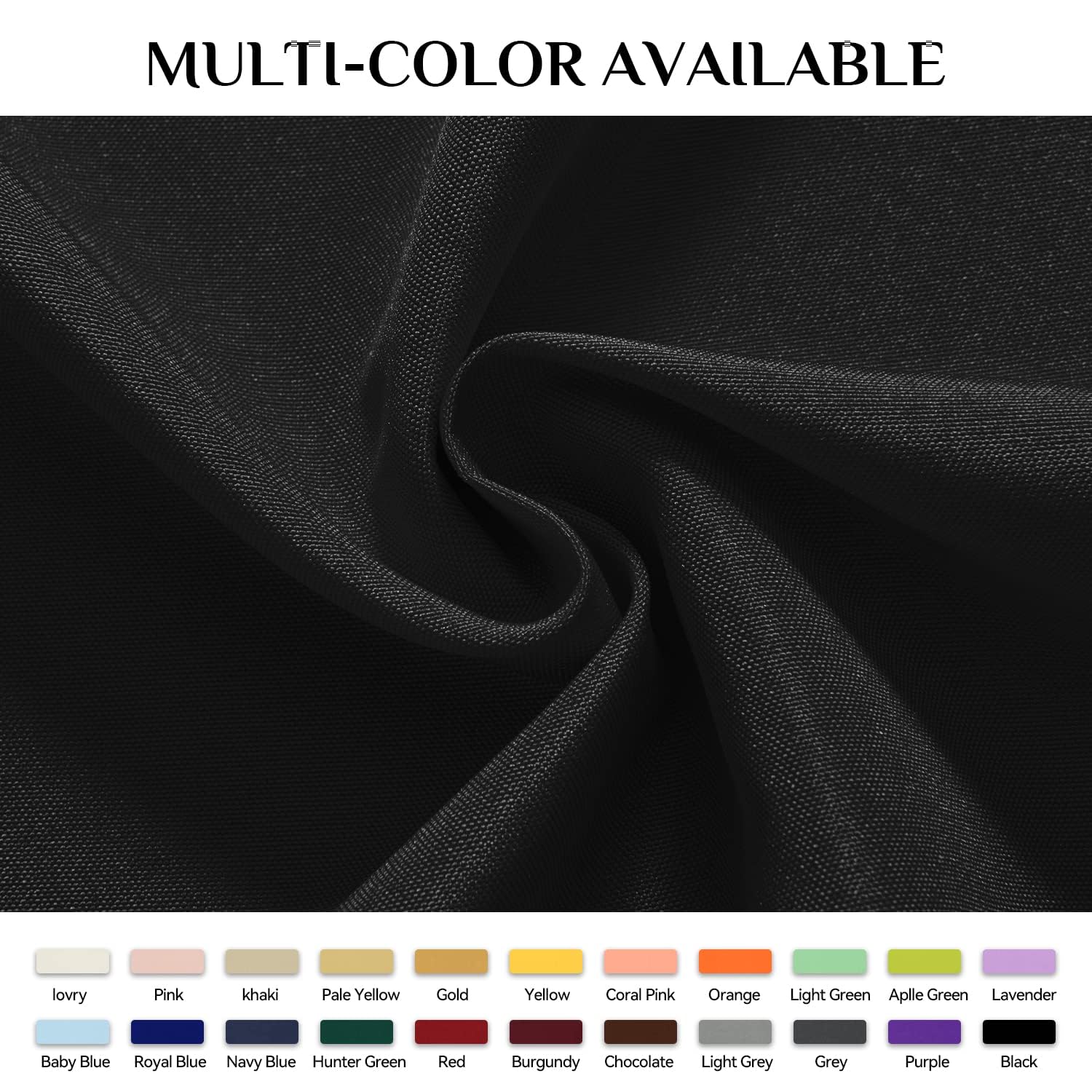 Softalker rectangle tablecloth black color complements many decors and occasions