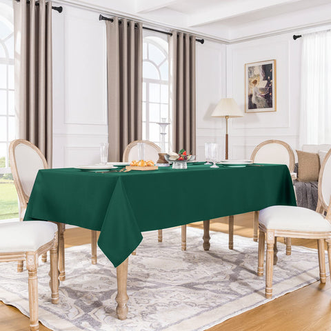 Softalker green size-guide image showing how to pick the right tablecloth size.