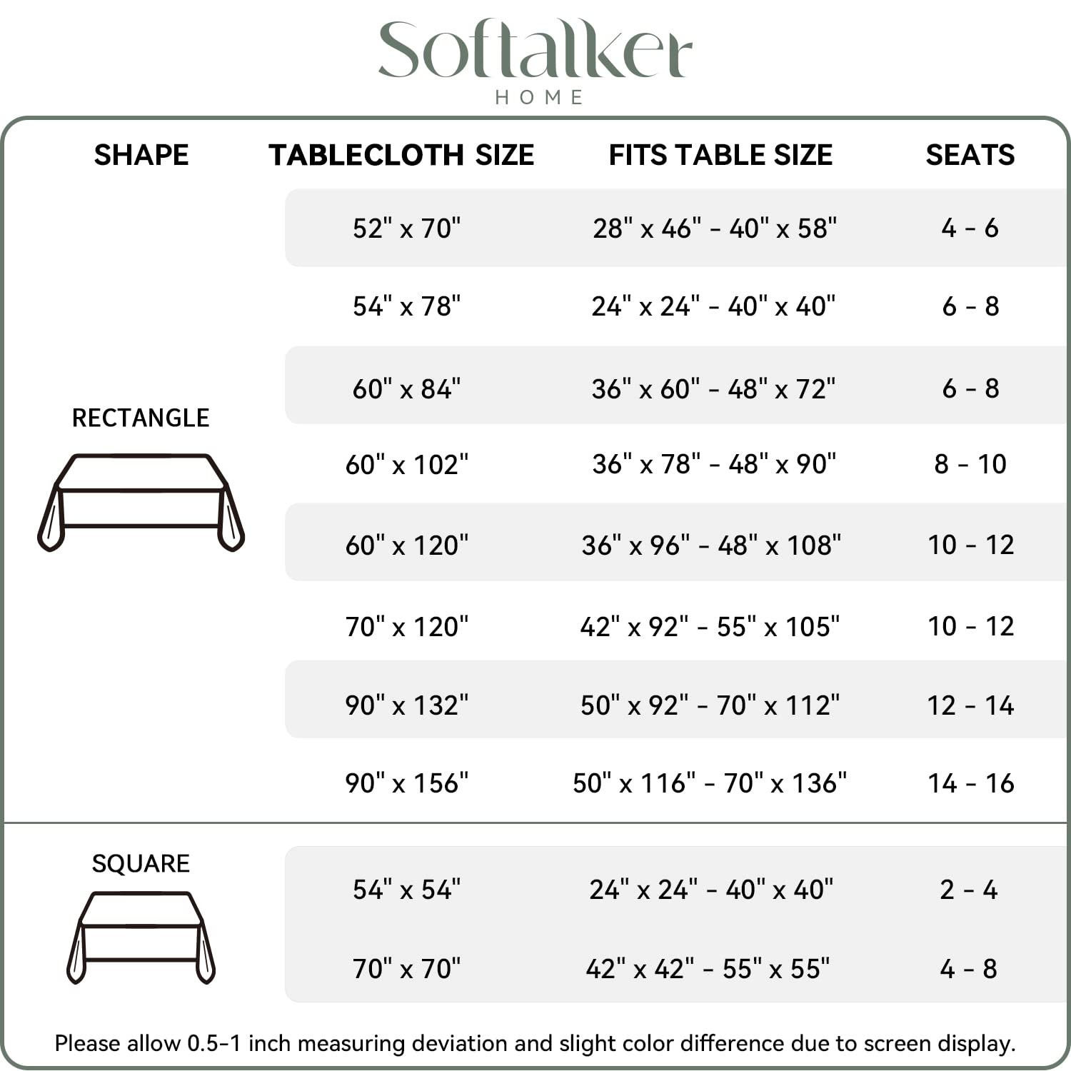 Softalker green rectangle tablecloth made from washable material for repeated use.
