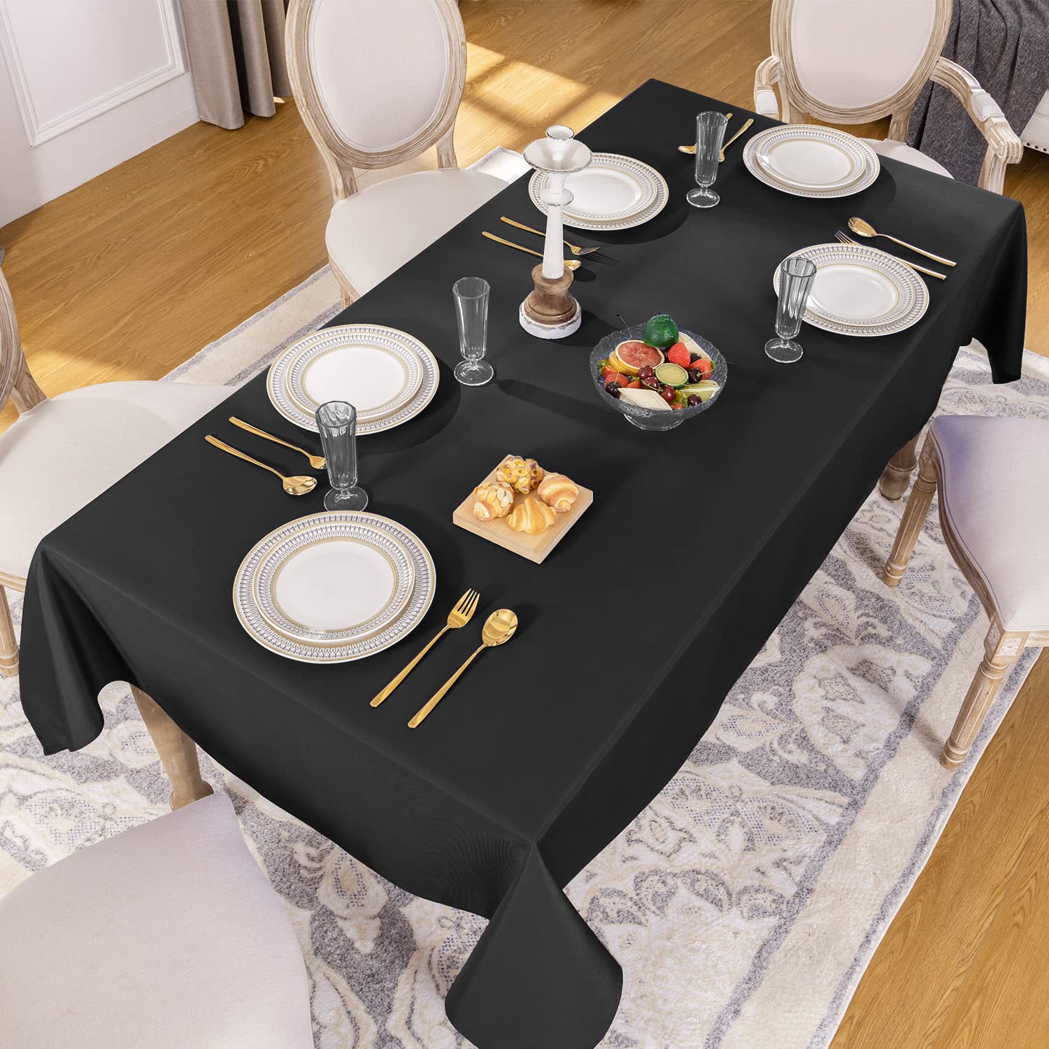 Softalker rectangle tablecloth stain-resistant finish keeps tables clean during meals