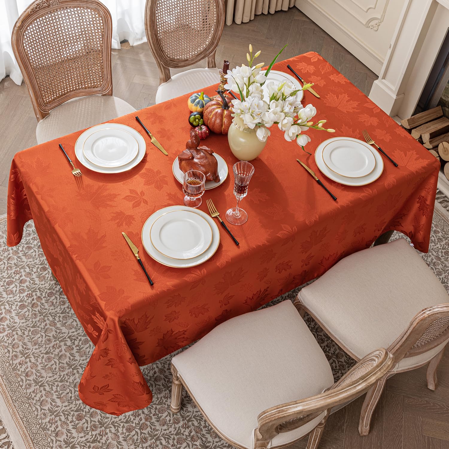 Softalker Thanksgiving maple leaves décor creating festive holiday ambiance.