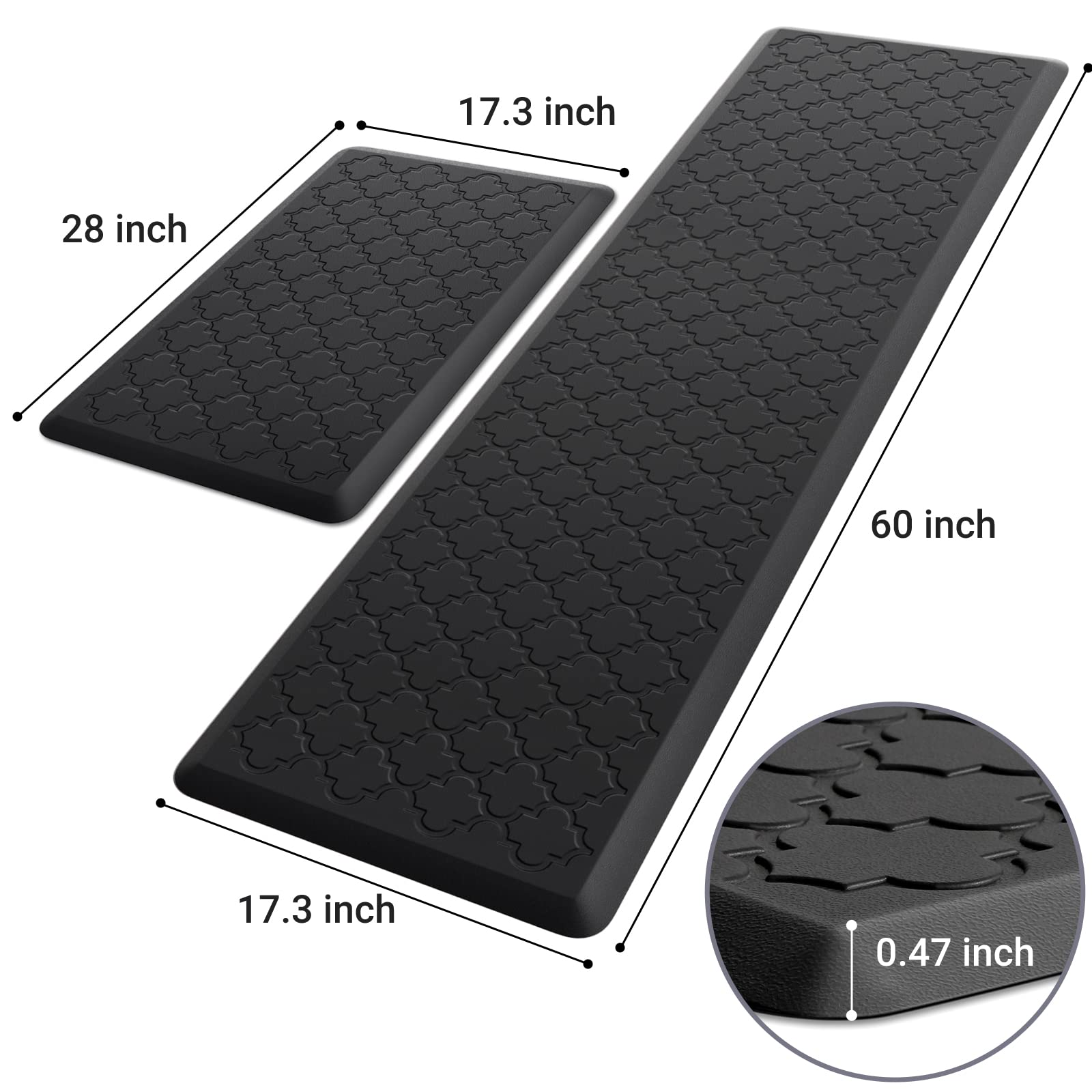 SoftDuo two-piece anti-fatigue mats, side texture view highlights durable surface for standing tasks