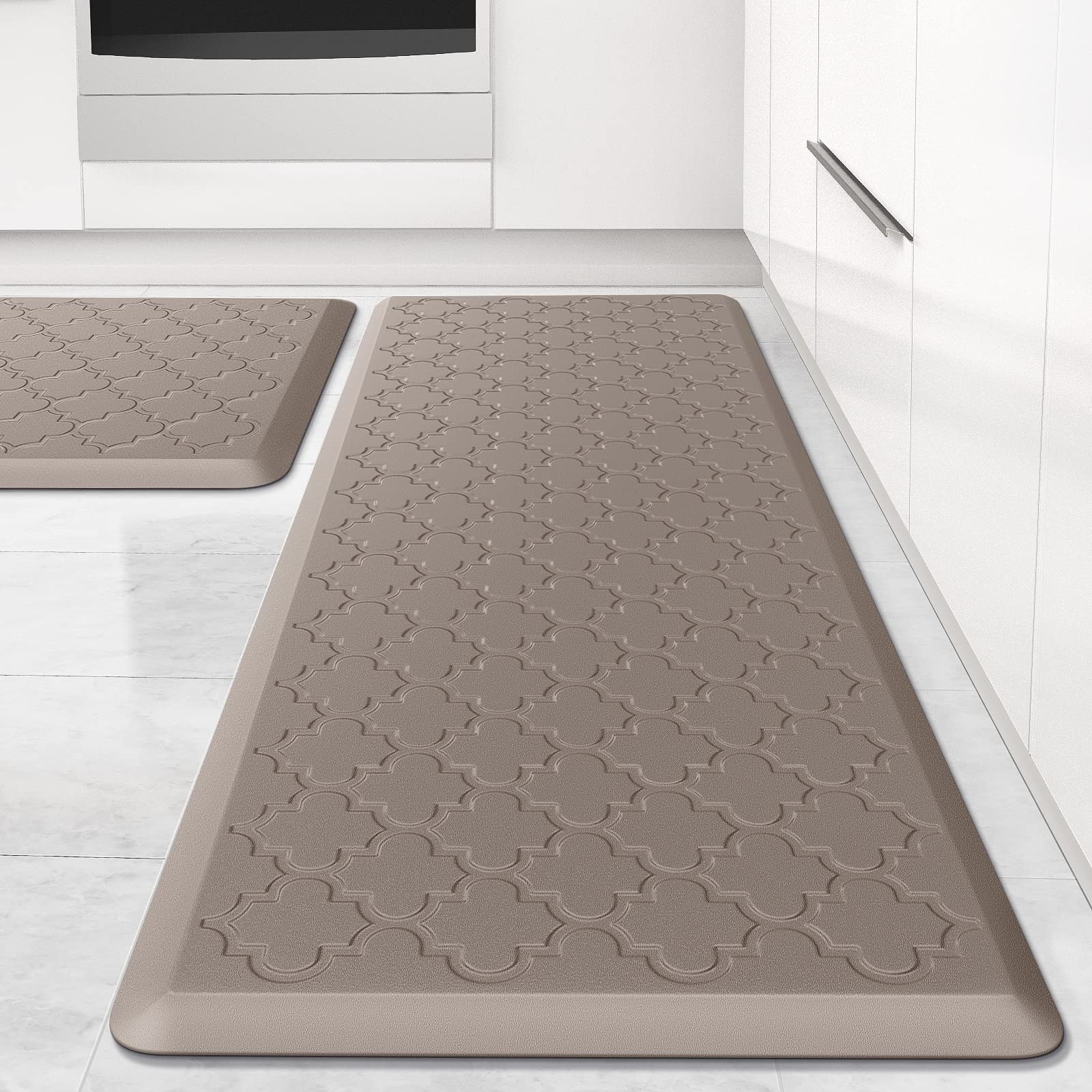 SoftDuo Kitchen Mat with anti-fatigue foam layer reduces strain during cooking