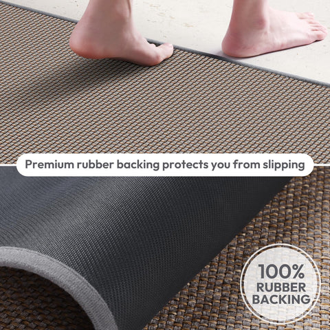 SoftDuo anti-fatigue kitchen mat cushions standing during long meal prep.