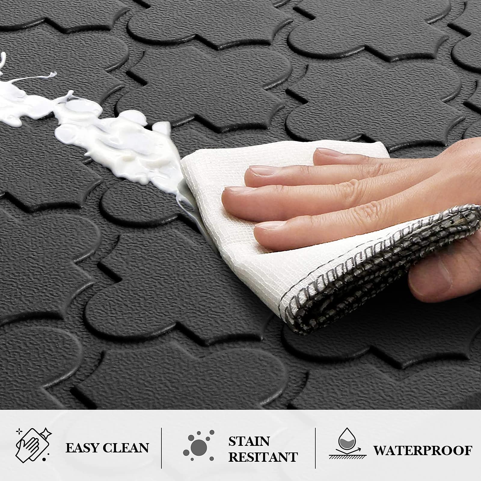 SoftDuo foam-padded comfort mat cushions your feet while chopping
