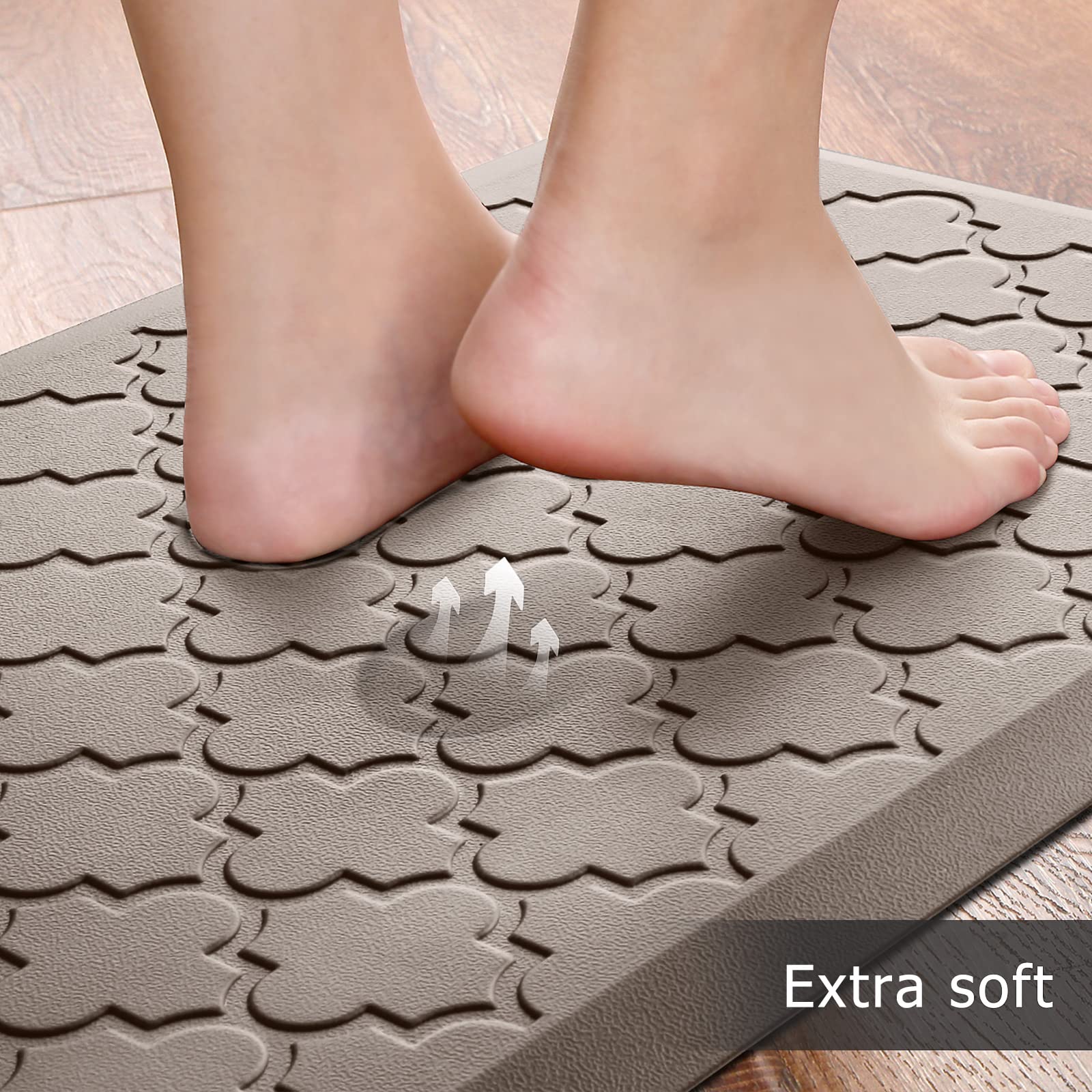 SoftDuo Kitchen Mat non-slip beveled edge prevents movement on slick floors