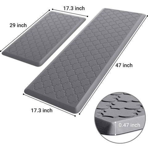 SoftDuo waterproof non-slip kitchen mat grey for easy cleaning and safety.