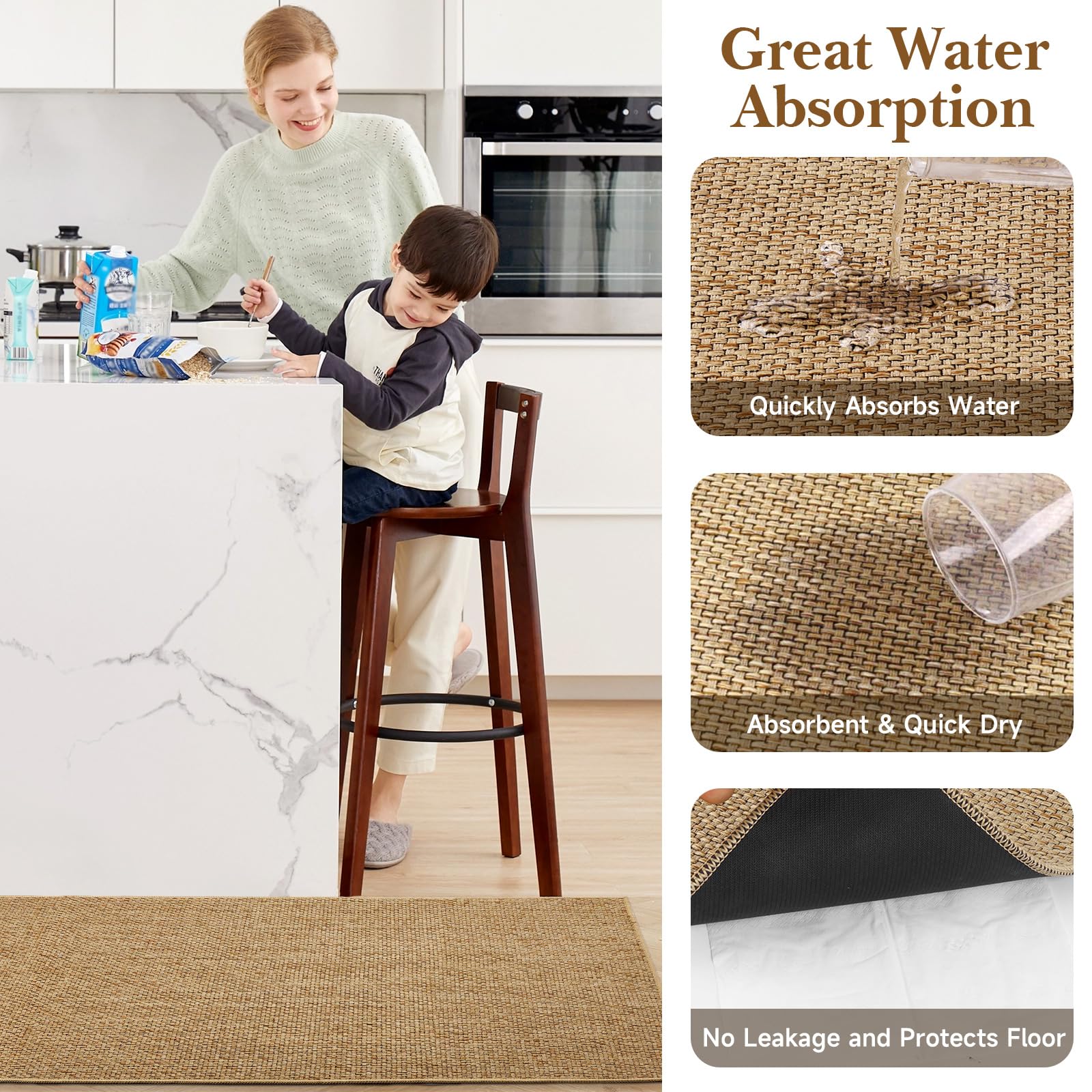 SofterCharm non-slip backing close-up highlighting grip on the floor