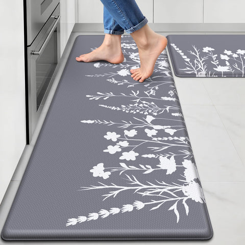 SofterCharm two-piece kitchen mats set in front of sink for flexible use and comfort.