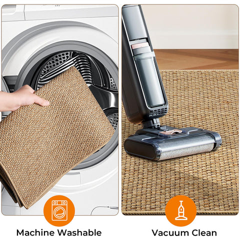 SofterCharm khaki kitchen mats complement various decor styles