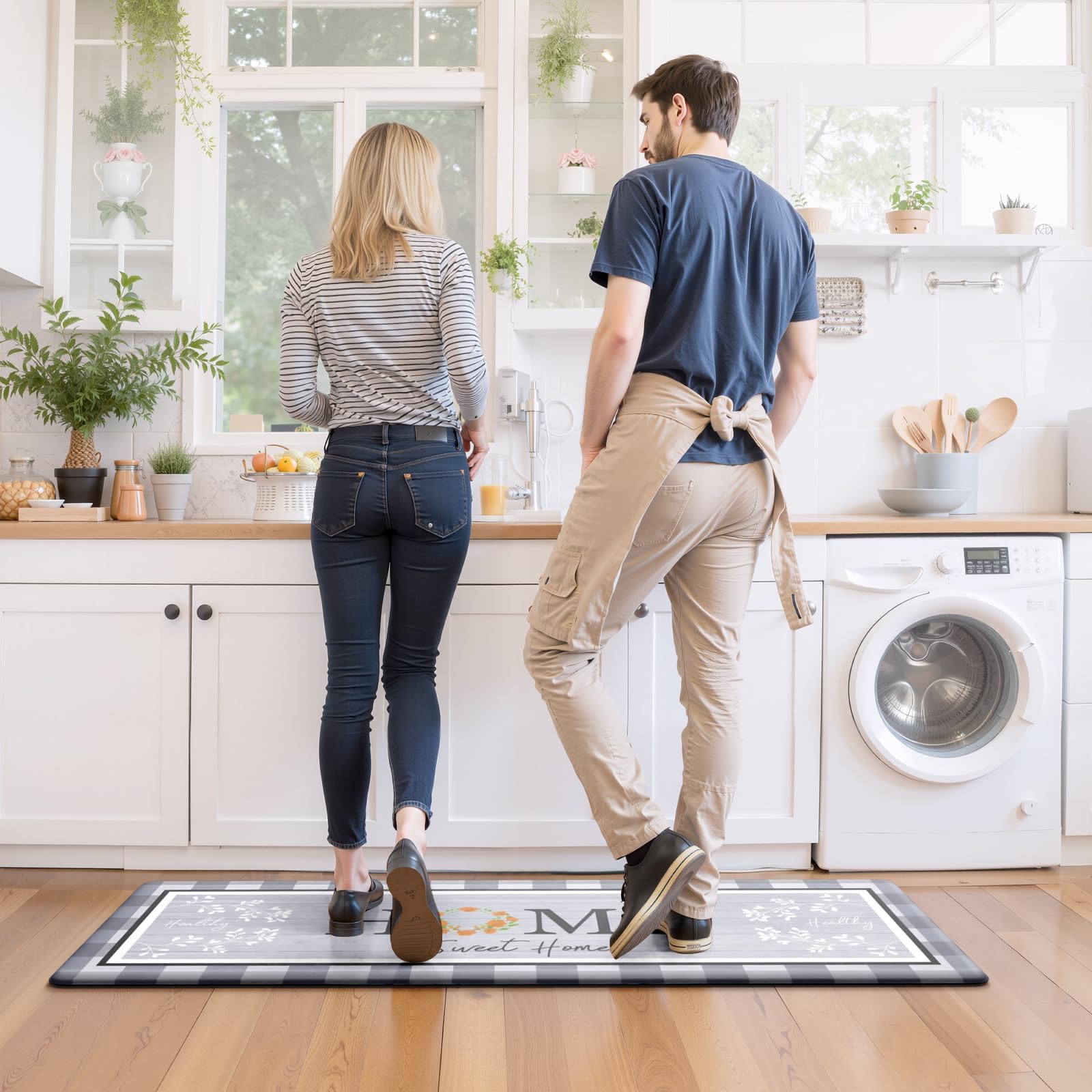 SofterCharm kitchen rug complements any decor with practical padding