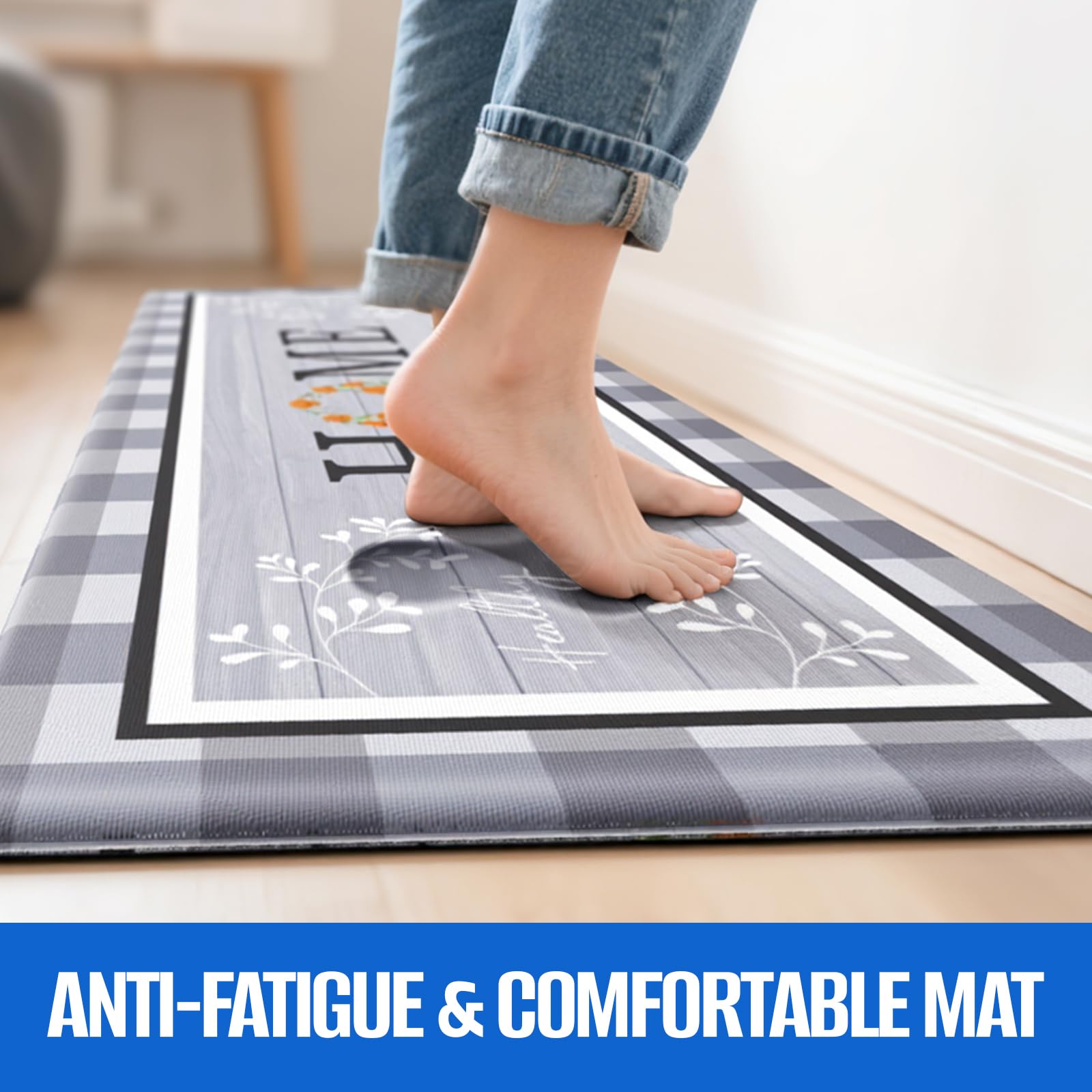 SofterCharm kitchen rug two-size set for versatile kitchen or desk use