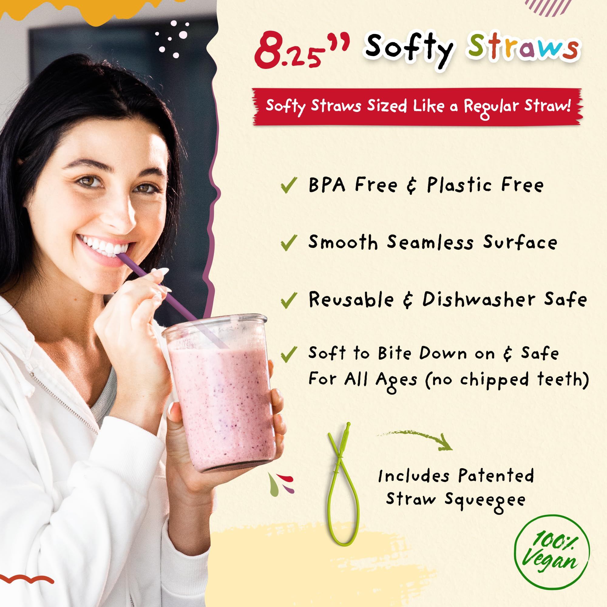 Softy Straws BPA-free silicone straws promote safe, kid-friendly sipping