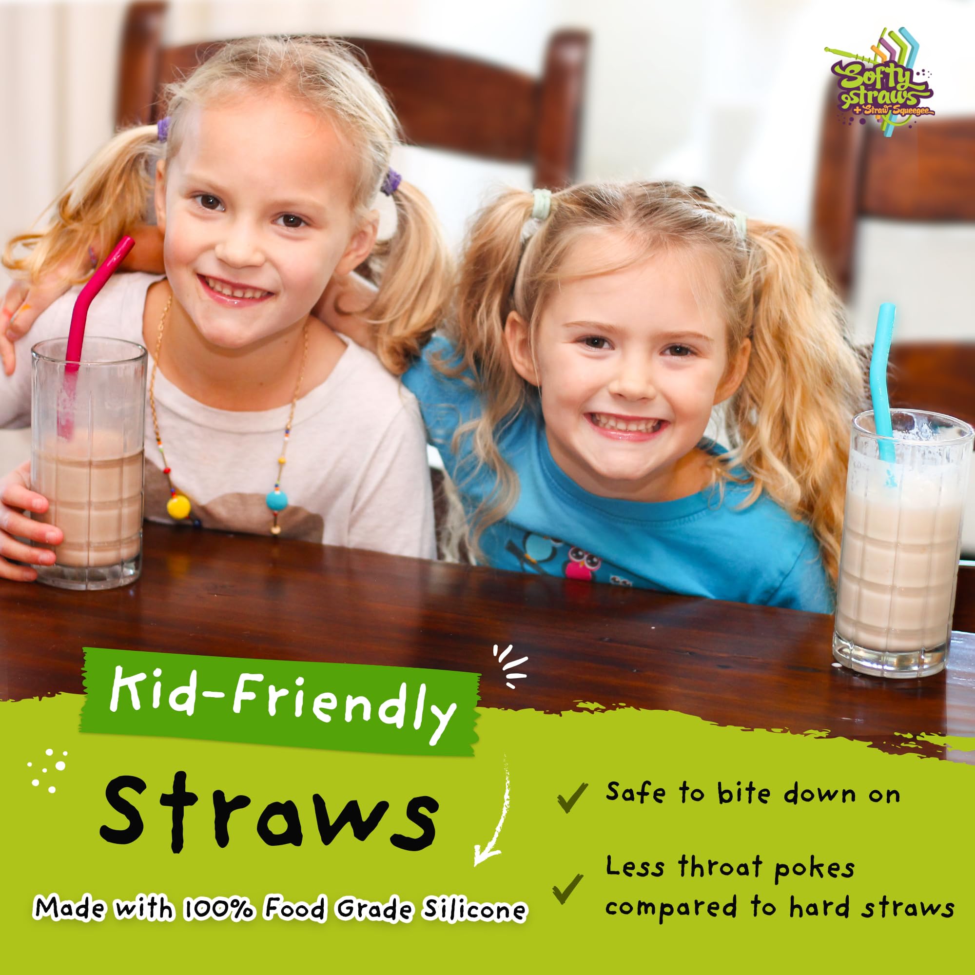 Softy Straws extra-wide-diameter straw, easy sipping for shakes.