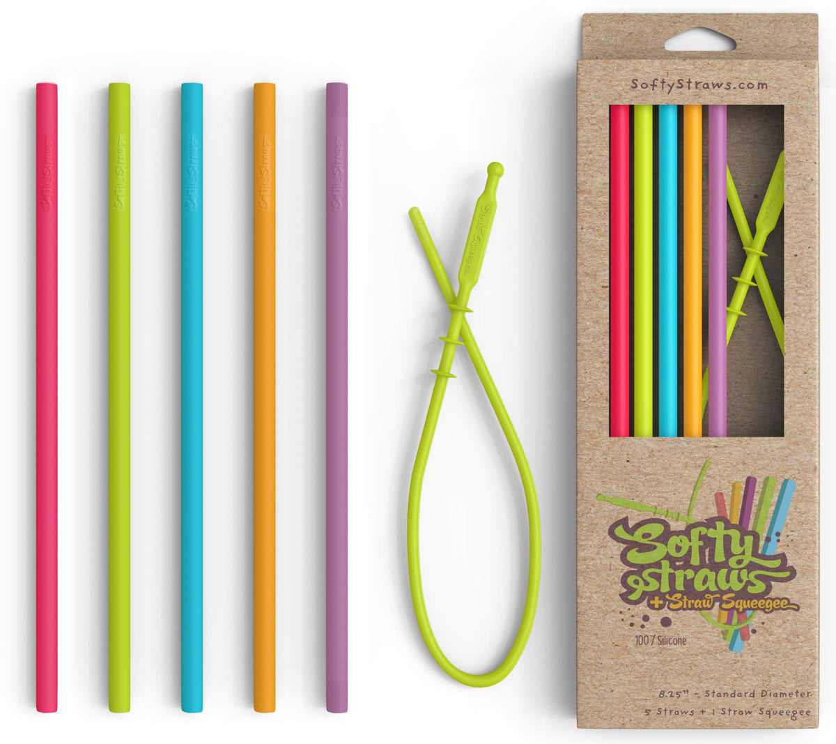 Softy Straws silicone straw with slender design for easy sipping in a tumbler