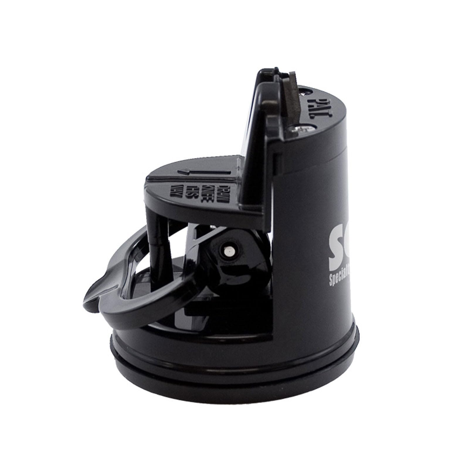 Close-up of sharpening slots in the SOG Countertop Sharpener showing precision engineering.