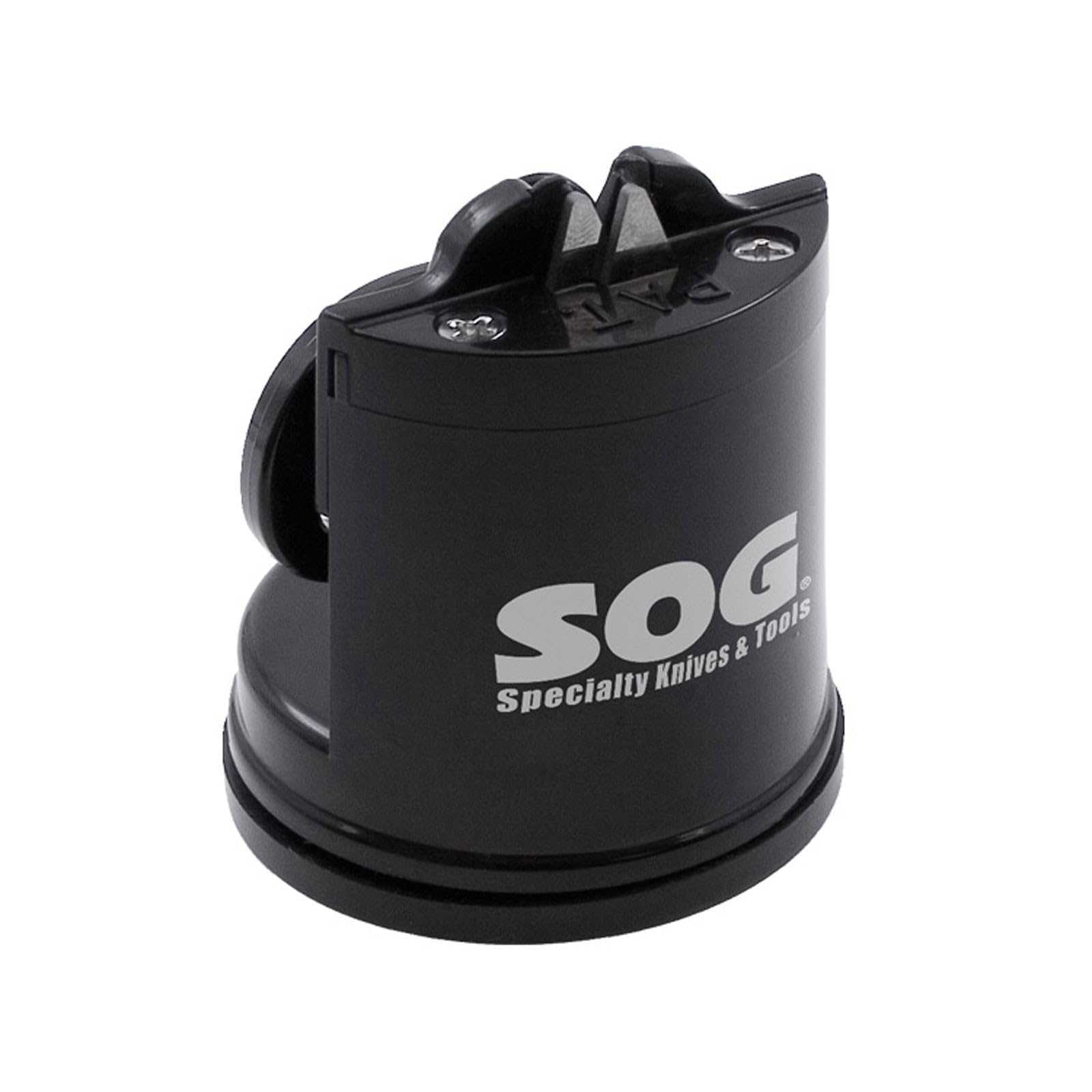 SOG Countertop Sharpener with suction engaged for stable sharpening.
