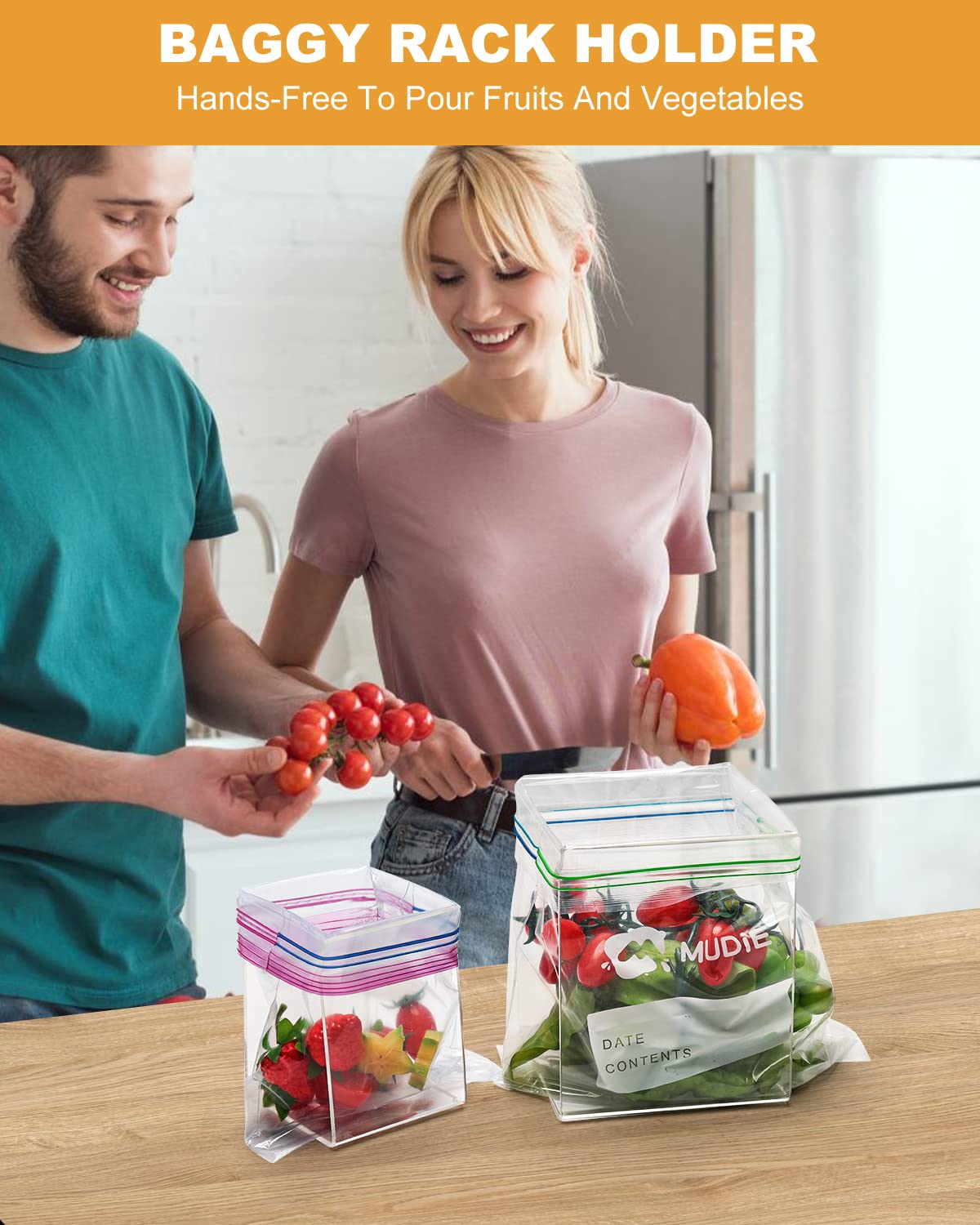 SOGUAOLO Ziplock Holder fits quart and gallon bags for versatile use