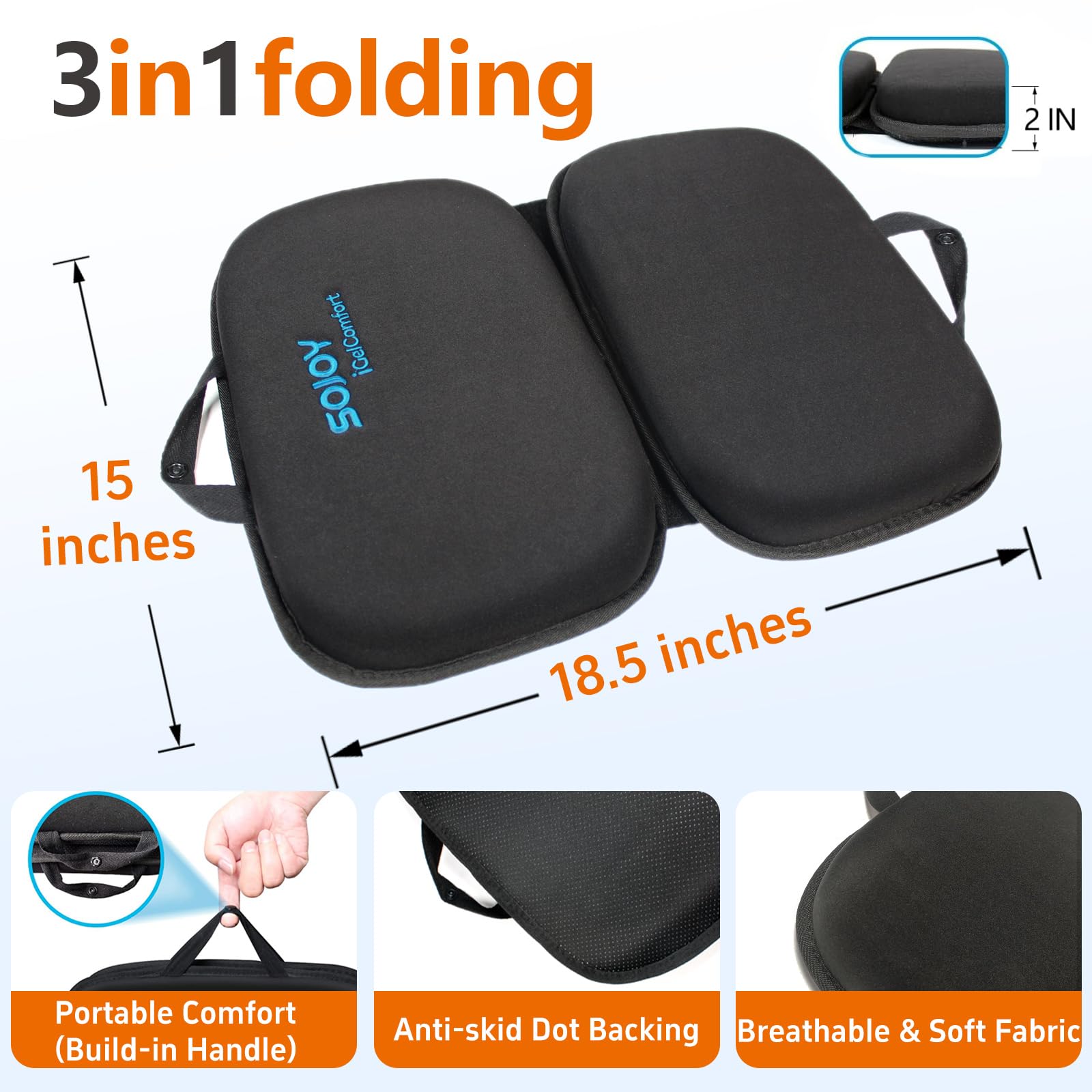 Sojoy iGelComfort memory foam layer provides plush support during long sits