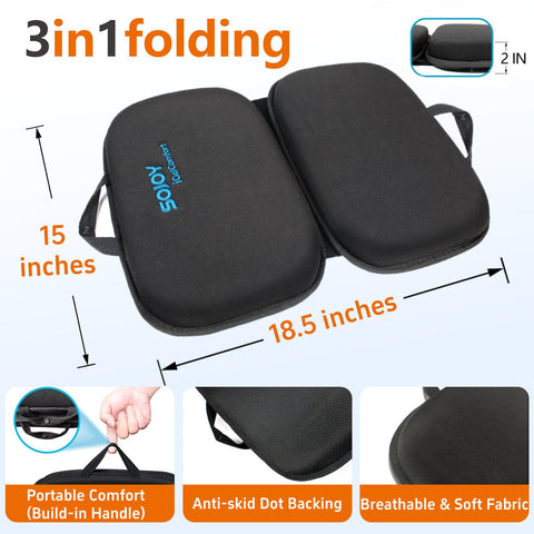 Sojoy iGelComfort memory foam layer provides plush support during long sits