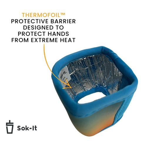 Sok It HotSok sleeve in use, on-the-go coffee remains convenient.