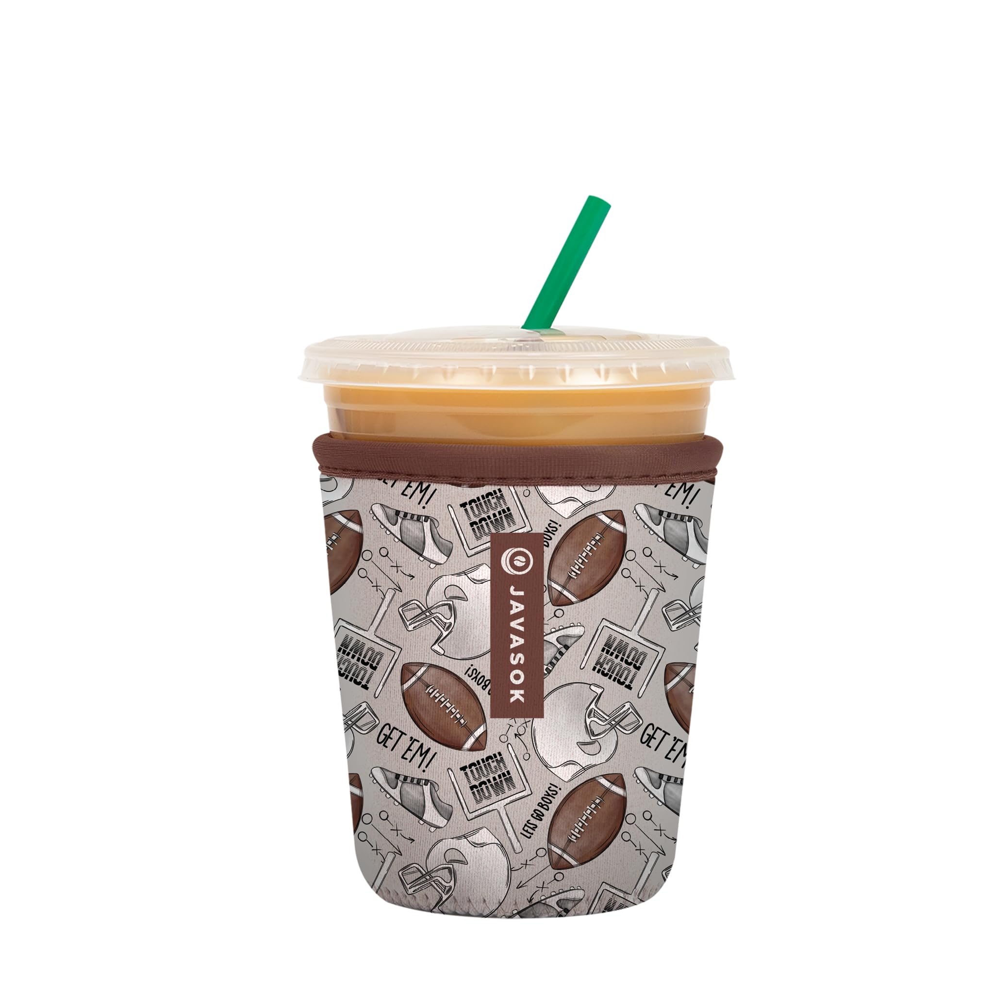 Sok It JavaSok iced coffee sleeve on a cup shows portable cooling performance.