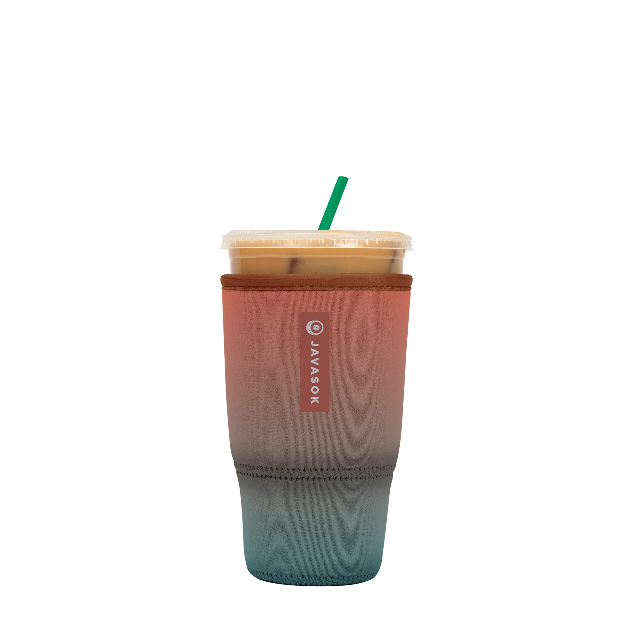 Sok It JavaSok desert ombre sleeve on cup keeps hands warm and drinks cold.