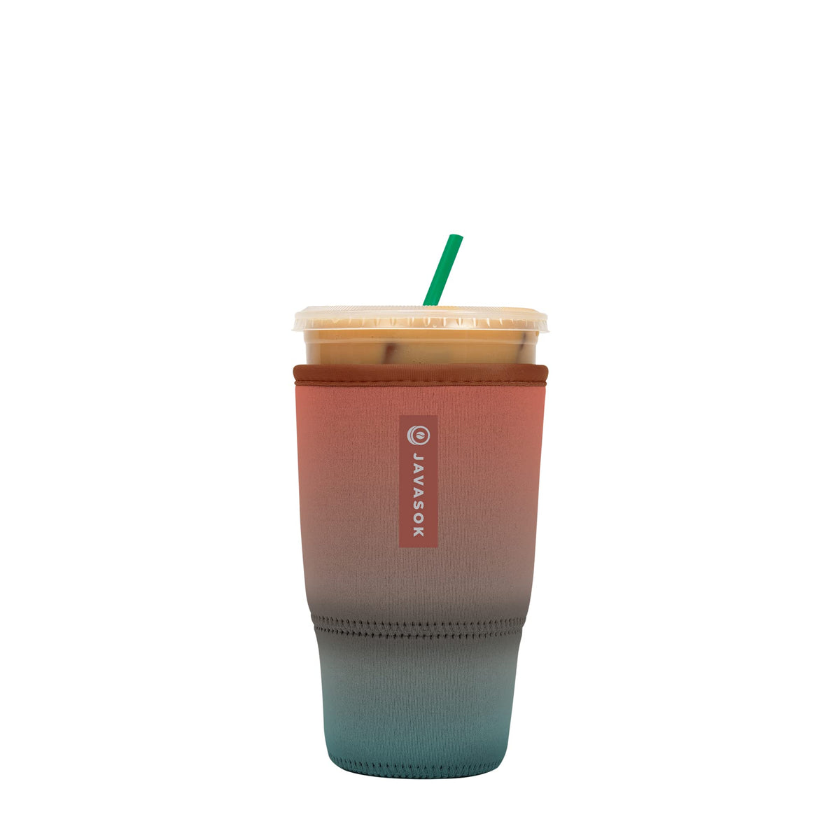 Sok It JavaSok desert ombre sleeve on cup keeps hands warm and drinks cold.