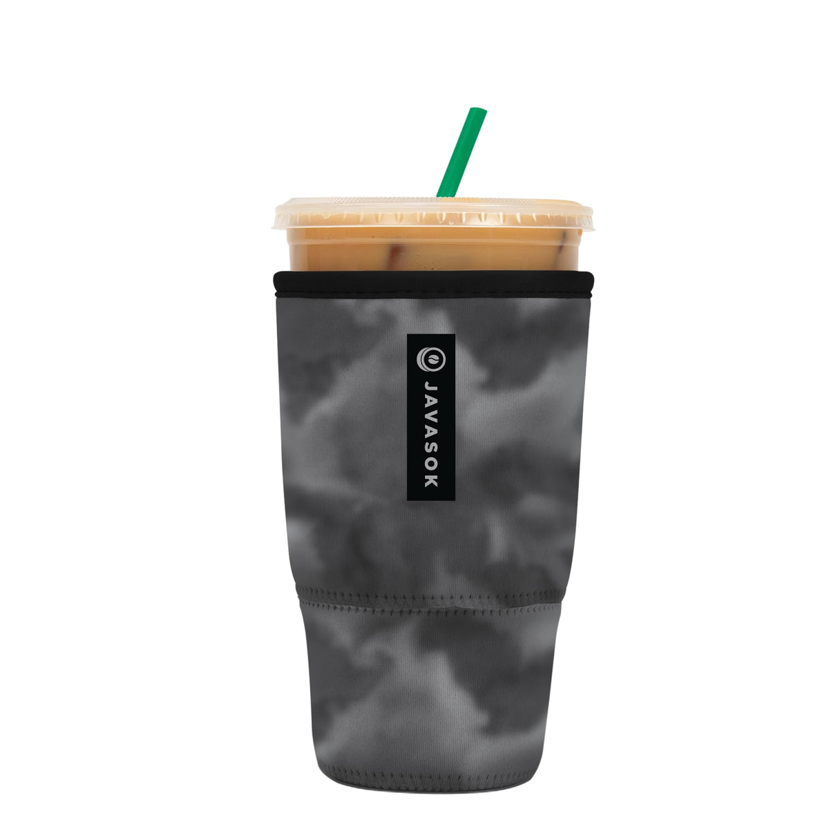 Sok It JavaSok iced coffee sleeve in gray keeps drinks cold and hands dry.